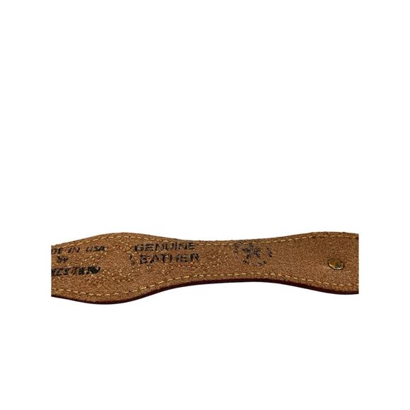 Made In The USA leather belt red Size 38 Adjustable - Picture 4 of 12